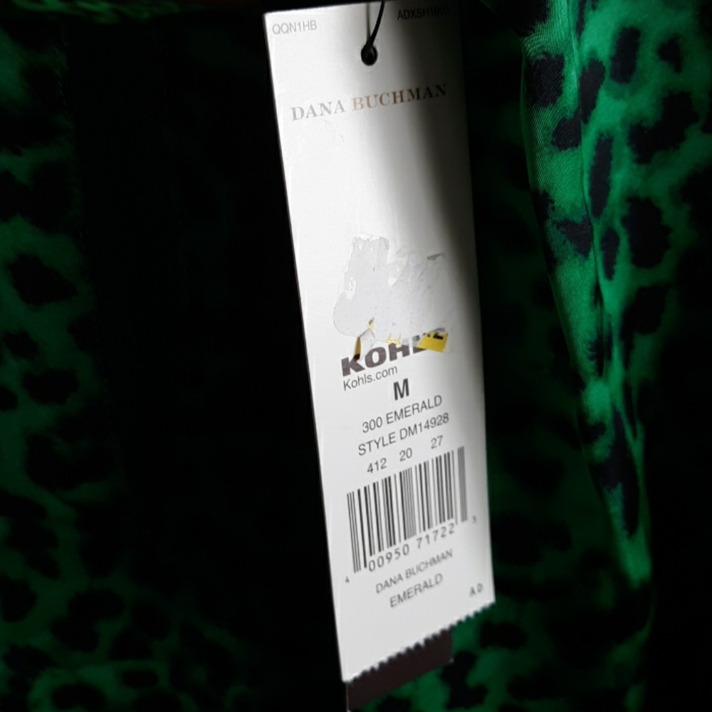 NWT Dana Buchman Dress Green and Black Leopard - Picture 3 of 7